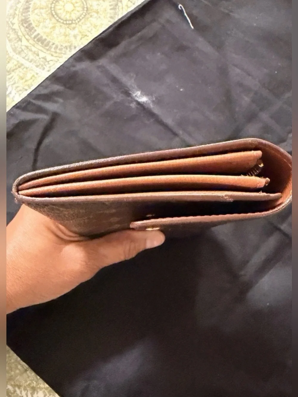 Louis Vuitton Brown Monogram Snap Flap Wallet Zip Coin Pocket Folding Card/COA
